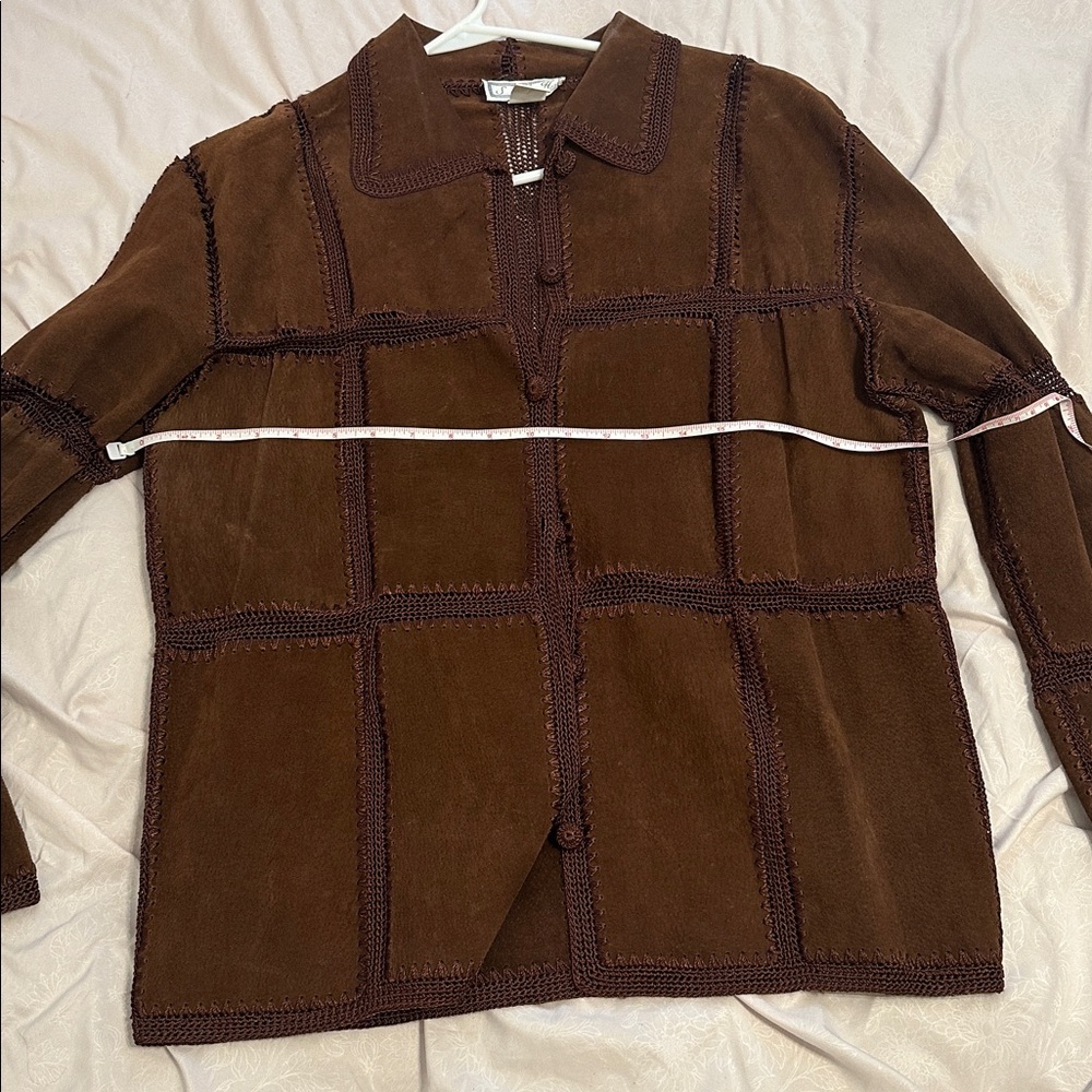 Brown leather blazer